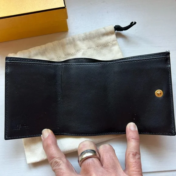 Fendi Embossed Leather Trifold compact wallet - Picture 9 of 12